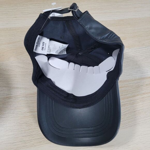 Abercrombie Social Tourist L.A. Ca. Hat Adjustable Strap Back Baseball Cap Black - Picture 6 of 8